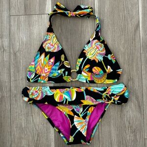 TRINA TURK Tahitian Floral bikini | ring front top in 12 & hipster bottom 8
